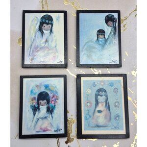 Ettore Ted DeGrazia Children Mini Magnets ~ Set of 4 Art Print Collectibles